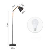 北欧书房实木茶几落地台灯立式 简约现代客厅阅读卧室创意落地灯饰