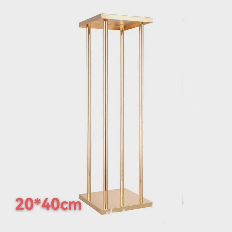 婚庆铁艺架子金色方盒几何方框路引架t台现场装饰道具婚礼花架