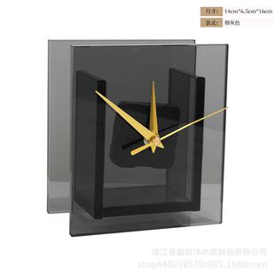 创意抽象客厅钟表水晶摆件样板房售楼部艺术民宿大厅床头柜工艺品