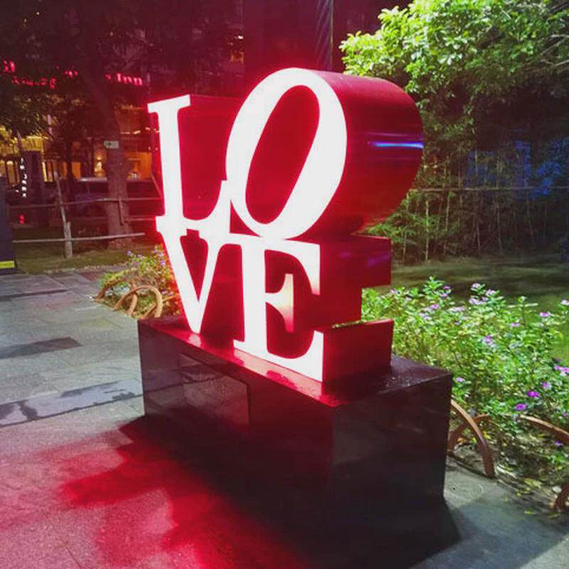 北京店面led发光字亚克力不锈钢迷你发光字无边平面树脂