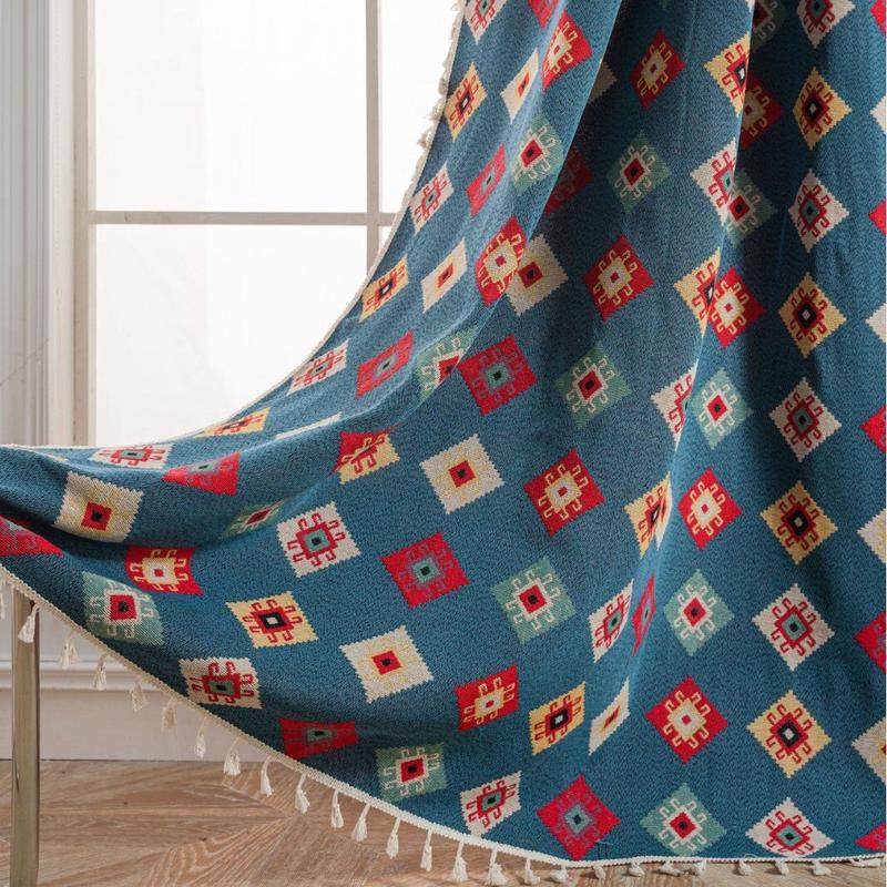 伊缦琪韵窗帘红色节日提花流苏窗帘成品厨房帘飘窗半遮光工厂直供,居家布艺,成品窗帘,淘宝优惠券,粉丝福利购,淘宝优惠卷