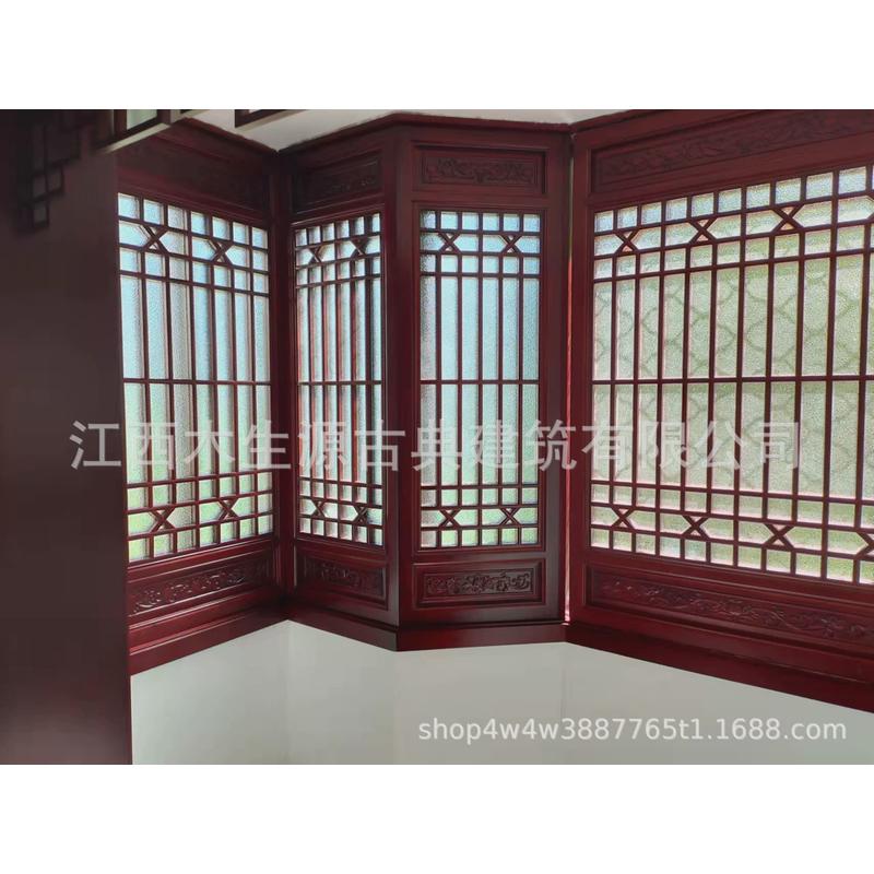 实木窗户屏风中式复古风花格窗镂空雕花仿古实木异形窗户源头厂家