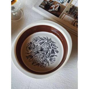 收集时光 Camus say棕木槿双耳碗盘 中古复刻陶瓷双耳小碗盘 包邮