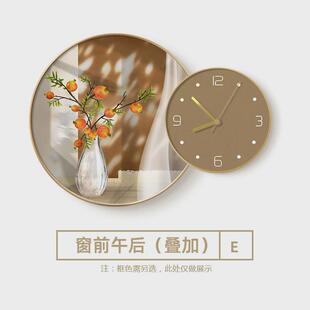 光影钟表挂画餐厅挂钟客厅圆形装饰画数字壁画饭厅厨房时钟叠加画