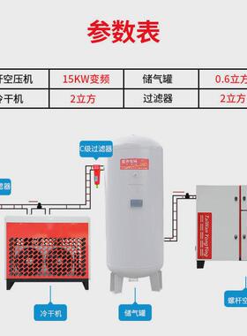 螺杆式空压机大型永磁变频空气压缩机工业级7.5/11/15/22/37kw