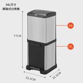 ihouse垃圾桶上下双层垃圾桶不锈钢分类垃圾桶干湿分离厨余现货