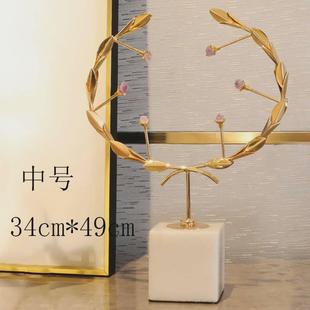 创意轻奢样板间金属摆件简约现代玄关家居摆设电视柜客厅软装 饰品