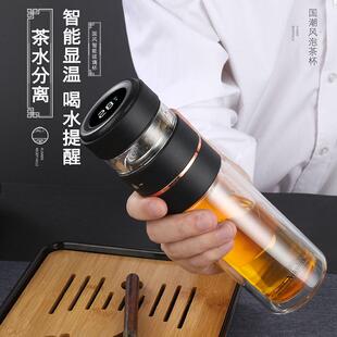 NIKOLAY泡茶大师玻璃杯双层透明玻璃水杯茶水分离耐热高硼硅智能