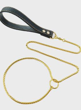 meianju宠物狗一体牵引牵引绳旋转扣链比赛级p链纠正爆冲控制链