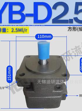 yb-d2.5液压4油泵6.3叶片泵101216202532ybd40506380100