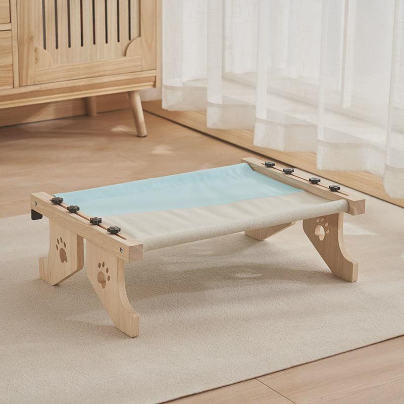 新款猫挂床猫窝阳台窗户猫吊床床边承重实木猫床魔术贴40斤