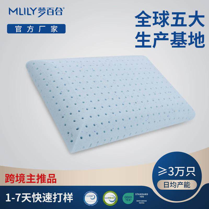 【跨境专属定制】慢回弹波浪面包枕记忆棉凝胶透气打孔枕头枕芯