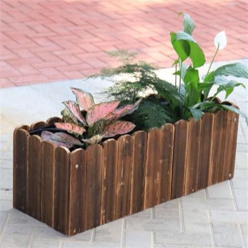 长方形木花盆防腐木花箱室外阳台种菜盆户外种植箱特大实木花槽