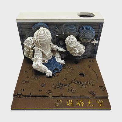 新款中国风中秋节创意礼品古风立体便签便利贴广寒宫3d建筑便签本