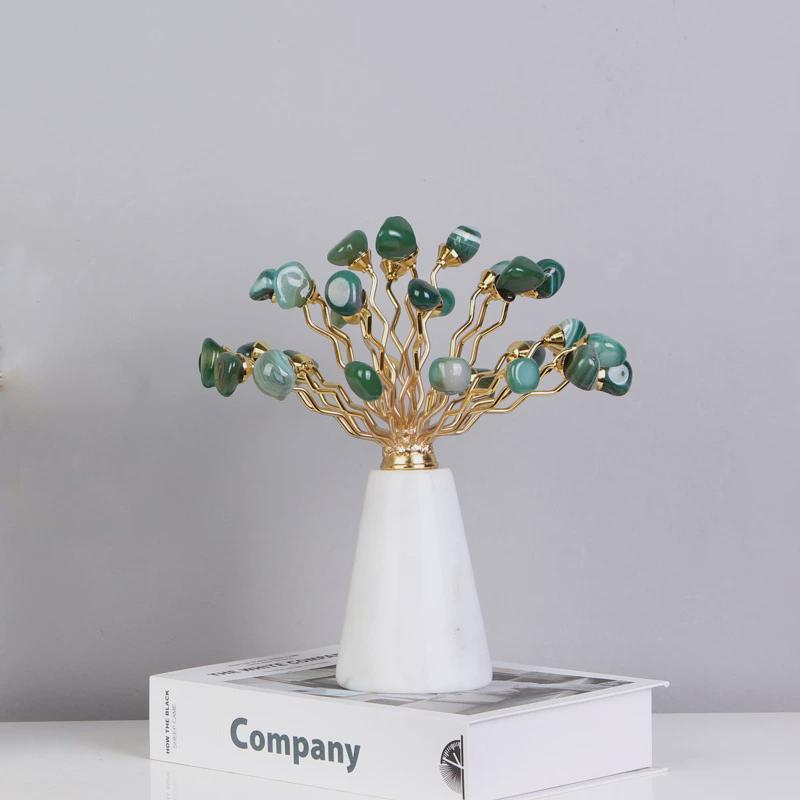 现代轻奢客厅玄关金属紫水晶摆件创意电视柜台面家居装饰品摆设