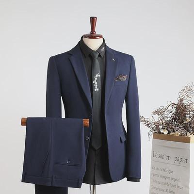 大码西服套装男四季款休闲商务正装时尚修身结婚伴郎礼服西装男装