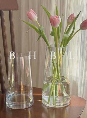 圆形收口厚底玻璃牛奶杯果汁杯直身杯烈酒杯大号洋酒杯子