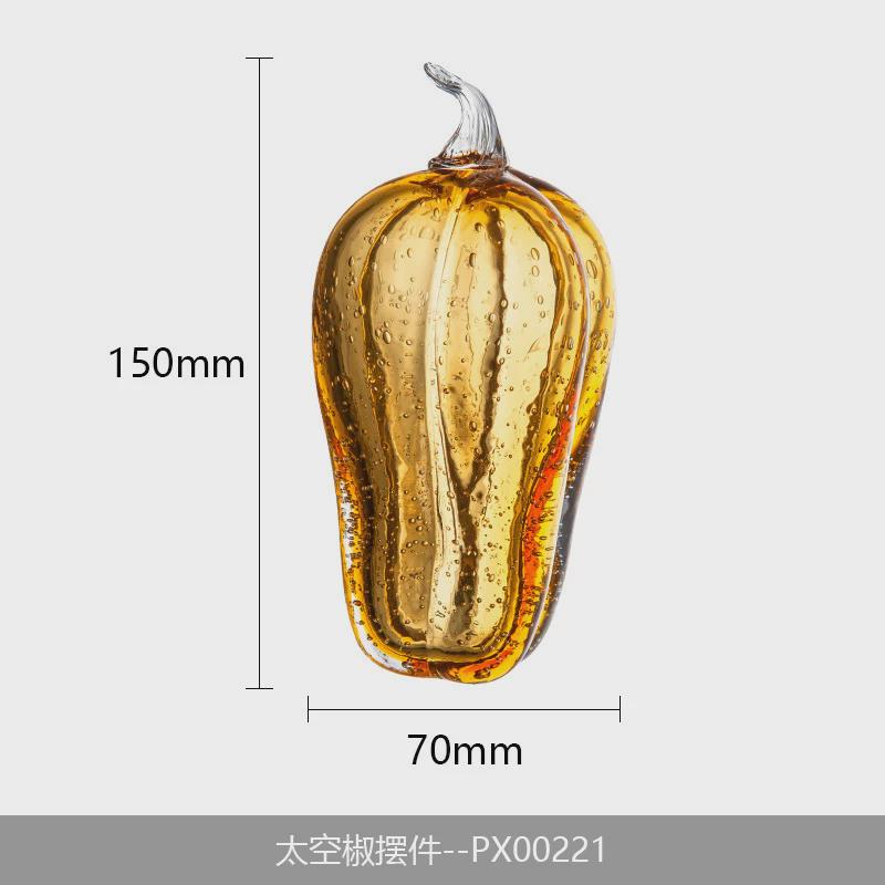 晶淳厚重款小黄椒辣椒摆件饰品创意家居软装个性现代风艺术造型