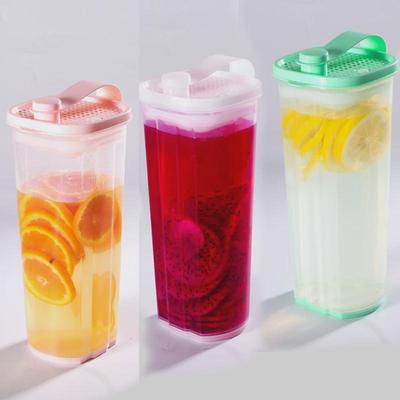 2L纤巧壶自制水果醋酵素桶家用自排气孝素冷水果汁壶加厚塑料果杯