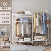 挂衣架落地卧室家用可移动收纳架置物衣帽架简易双杆立式 晾衣架子