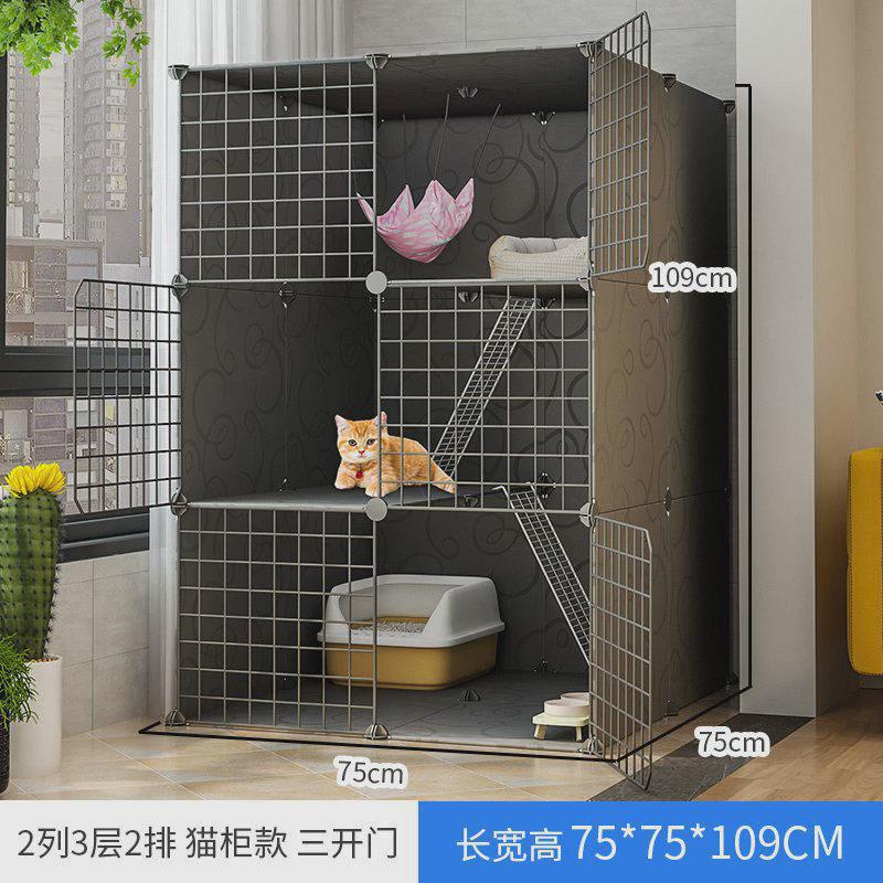 猫房子带笼子家用两层小型养猫大自由空间室内厕所一体猫咪别墅屋