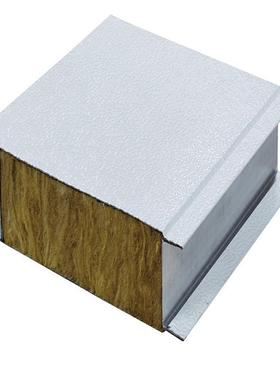 岩棉彩岩棉夹芯板防火隔热彩钢板过消防室内车间隔墙钢彩钢板厂家