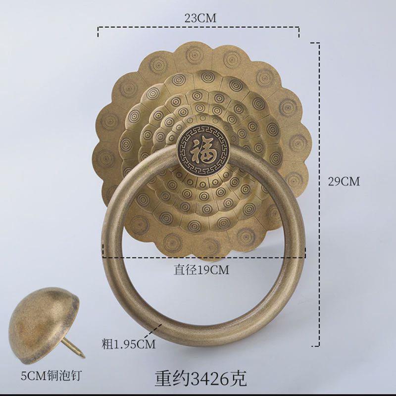 中式仿古门环装饰大门拉手老式木门把手兽头铜拉手狮子头配件厂家