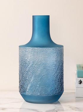 刻膜工艺彩色玻璃装饰品粉色艺术花瓶花瓶客厅电视柜餐桌插花摆件