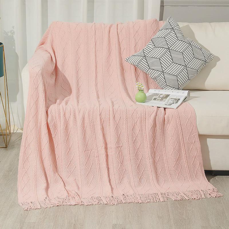定制秋冬毛毯子办公室旅行薄午睡披肩毯针织沙发线毯blanket定做