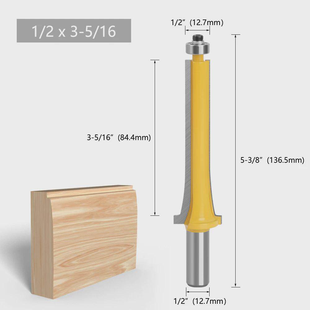 加长百叶扶手刀1/2木工柄铣刀雕刻机修边刀