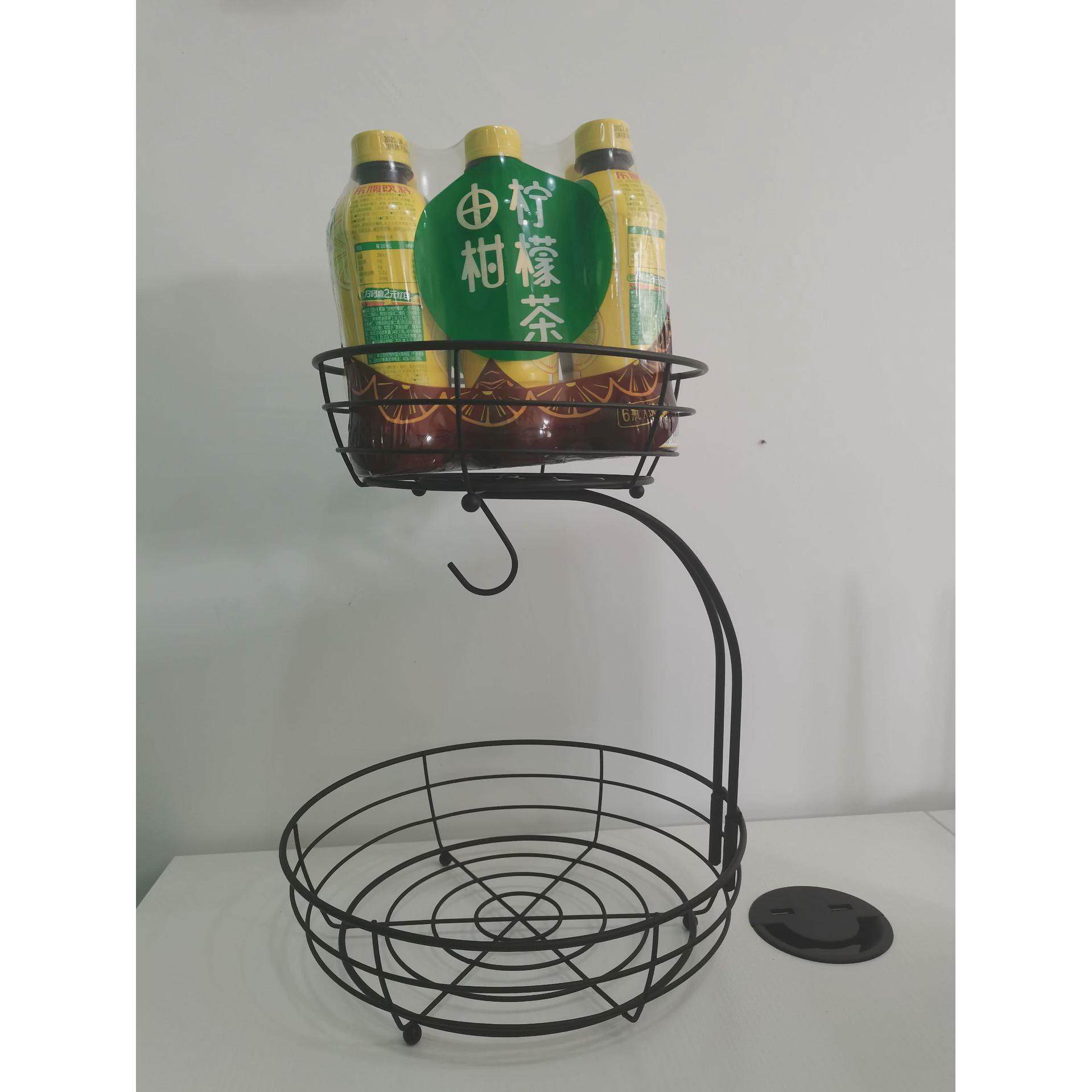 爆款双层可拆装铁艺钩收纳水果篮带香蕉家居新款促销现货,收纳整理,橱柜收纳筐,淘宝优惠券,粉丝福利购,淘宝优惠卷