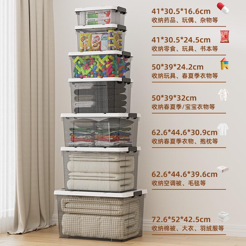 塑料储物整理箱家用衣服衣物特大号透明收纳箱玩具手提收纳盒批发