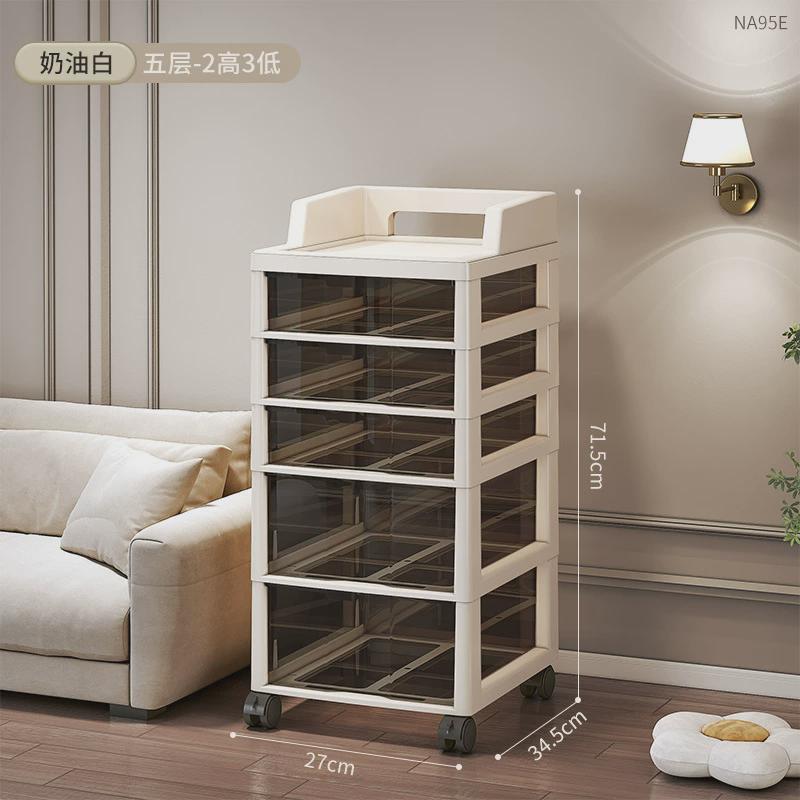 抽屉式收纳柜落地室内可移动储物柜桌下置物架子卧室多层床头柜子