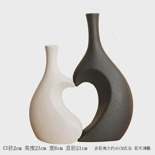 简约陶瓷花瓶客厅酒柜高档插花高颜值养绿植轻奢民宿玄关摆件 欧式