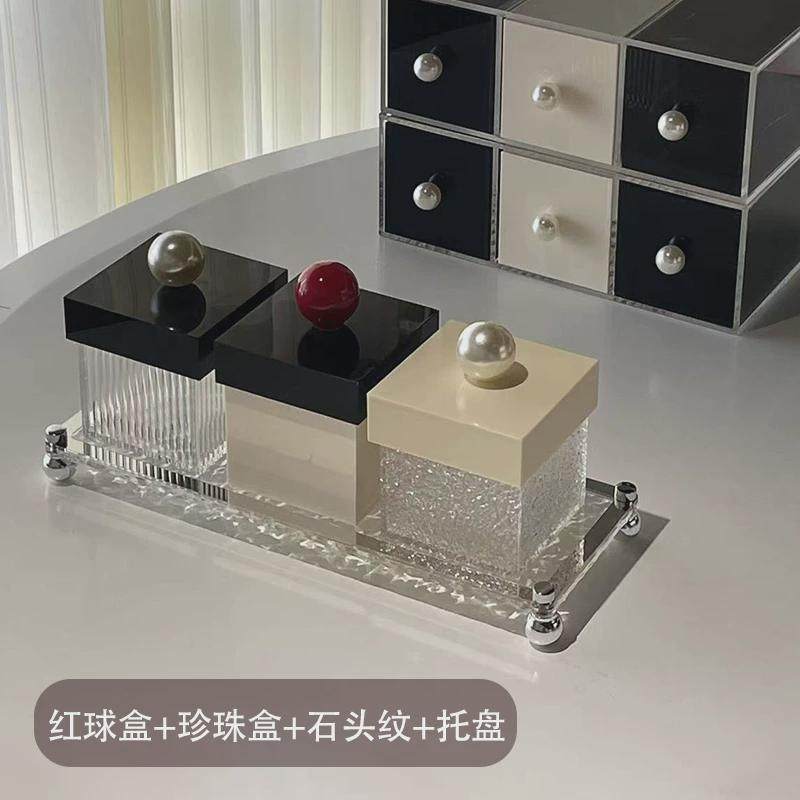 yc*石头纹棉签盒浴室卫生间化妆棉收纳盒家用亚克力牙线盒防尘带,收纳整理,桌面收纳盒,淘宝优惠券,粉丝福利购,淘宝优惠卷