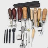 02款 工艺diy18件皮革厂家直销套装 手缝菱斩手工皮艺工具套装