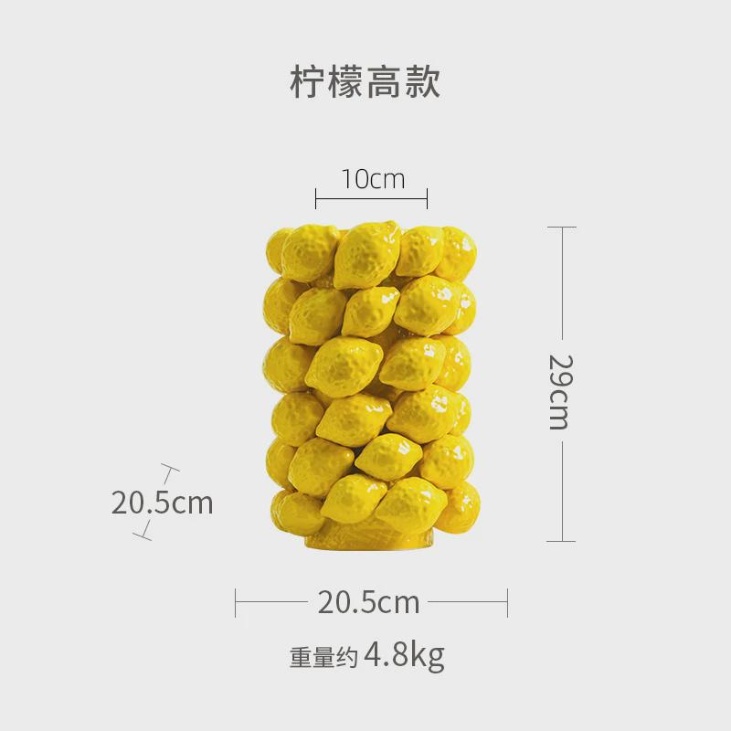 水果花瓶陶瓷现代创意家居装饰客厅卧室餐桌样板间插花摆件