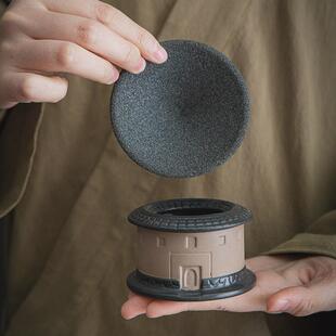 纳米陶瓷茶漏家用茶叶过滤网功夫茶具装饰创意摆件茶水分离茶隔器