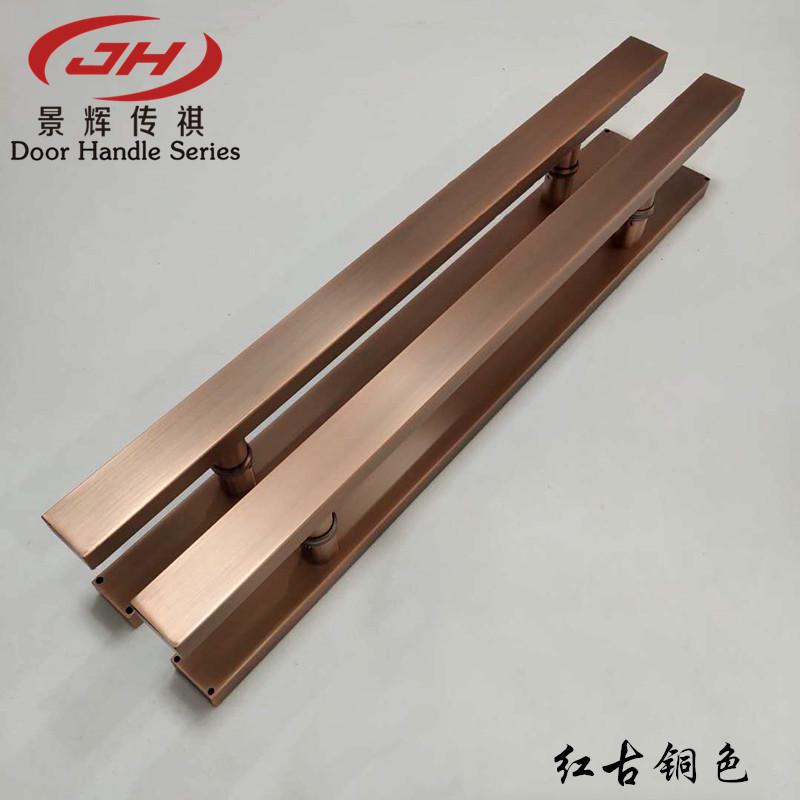 古铜色时尚加厚不锈钢黑色玻璃门拉手酒店商铺红现代简约大门拉手