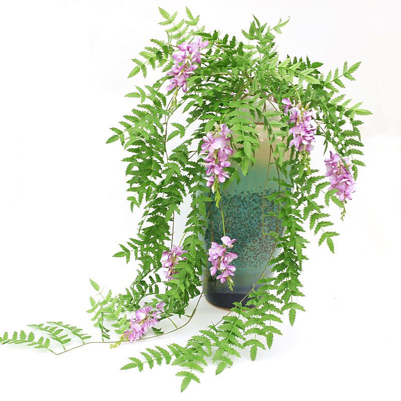 新款仿真紫藤花藤条藤蔓植物工程布景吊顶装饰仿真壁挂花假花