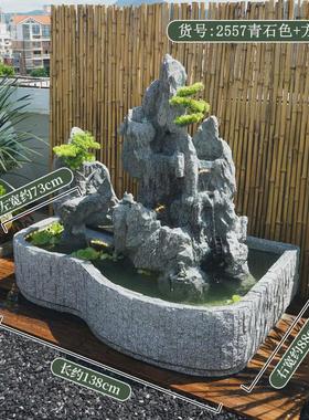 z54g观花园庭院假山流水喷泉鱼池水景别墅装饰户外循环水池造景摆
