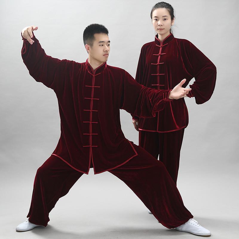 宏极太极服秋冬加厚保暖绒南韩金丝绒太极服武术服练功服太极晨练