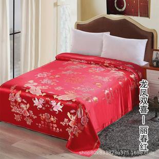 面子被面软缎婚庆绸缎子被面结婚七彩织锦缎被杭州丝绸百子图