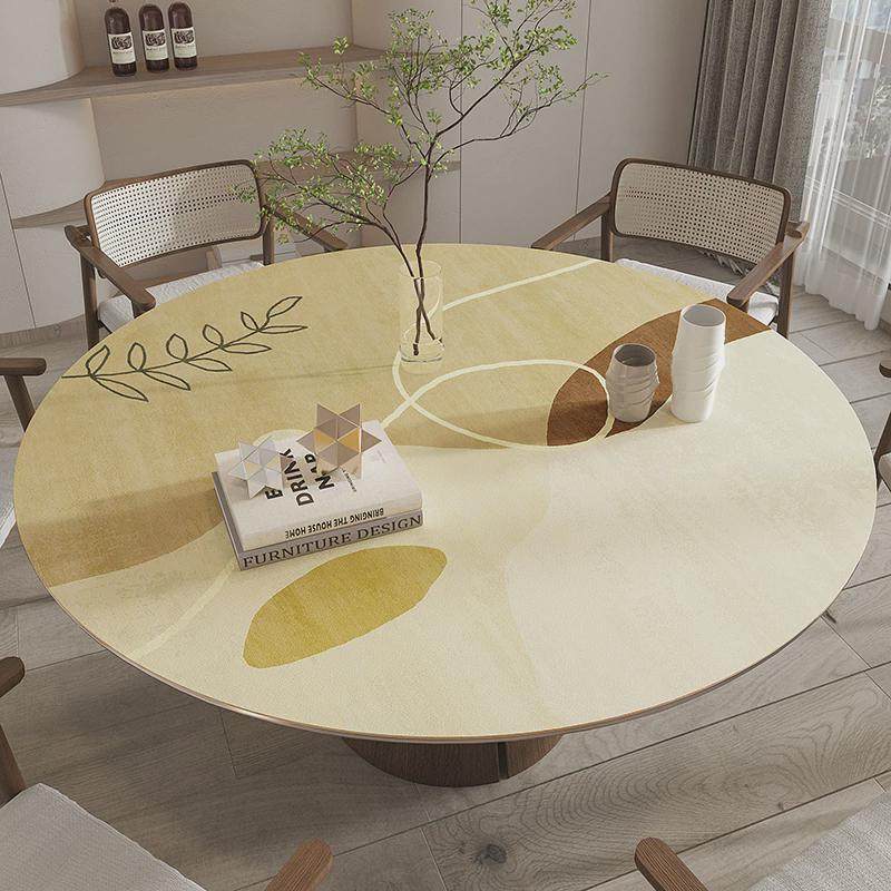 侘寂风防水防油防烫免洗桌布ins简约轻奢皮革圆形桌垫台布可定,居家布艺,桌布,淘宝优惠券,粉丝福利购,淘宝优惠卷