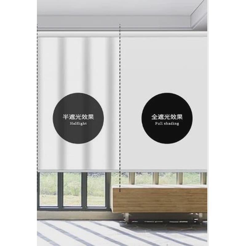 新中式水墨古典山河景色窗帘隔断屏风国画遮光饭店办公室挂式卷帘