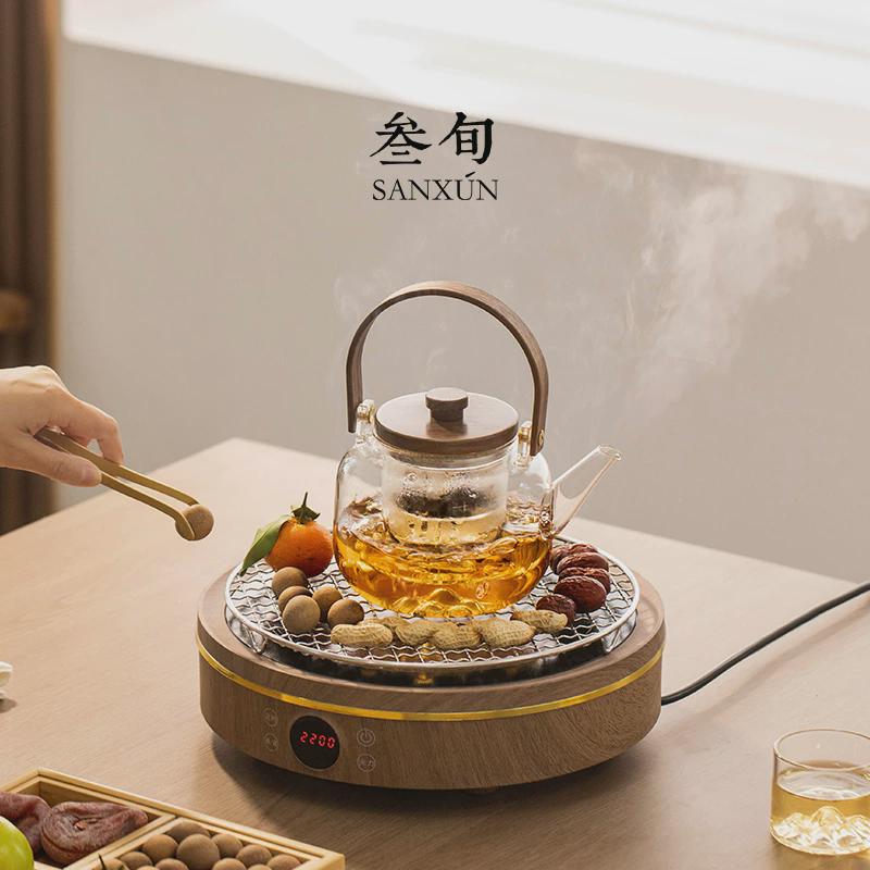 叁旬耐高温玻璃煮茶壶烧水泡茶壶室内家用电陶炉围炉煮茶器具全套