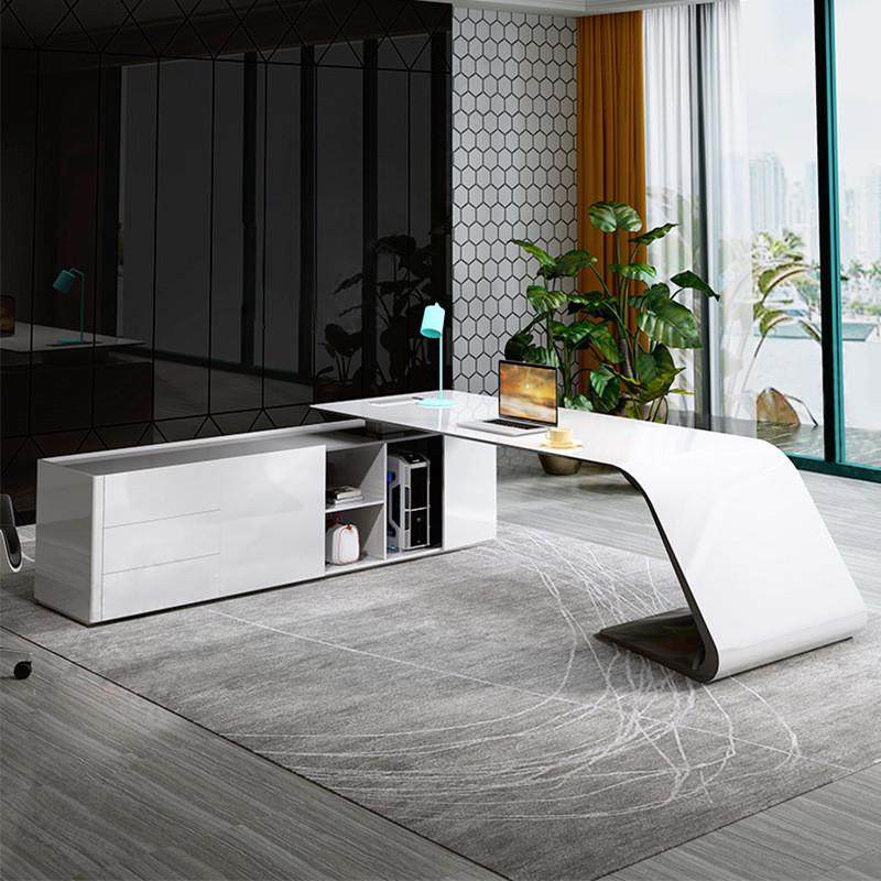 热销轻奢烤漆老板桌办公桌现代简约经理总裁单大气主管桌椅组合大,商业/办公家具,大班台/主管桌,淘宝优惠券,粉丝福利购,淘宝优惠卷