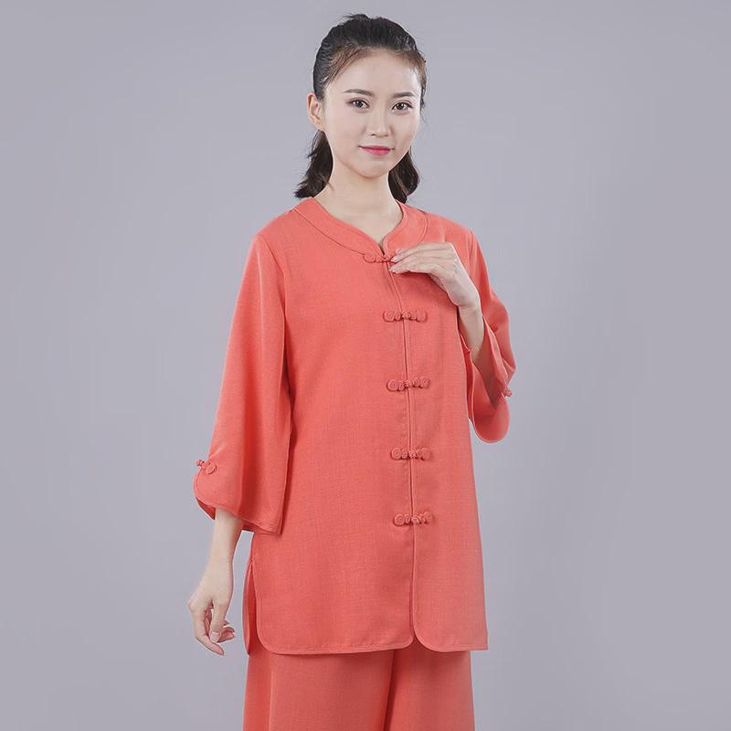 太极服女夏季新款飘逸透气凉太极拳练功服薄款2021棉麻宏太极服极