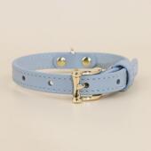 宠物狗颈圈皮质小狗猫专用法斗泰迪中小型犬脖圈可爱猫咪狗项圈