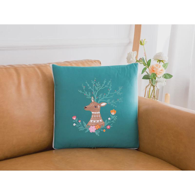 全棉布超柔水晶绒抱枕被二合一两用刺绣抱枕毛毯办公室沙发午睡枕